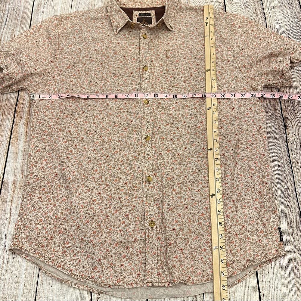 Prana Men’s Button Down Shirt XXL Broderick Floral Slim Fit Short Sleeve Western - Picture 5 of 7